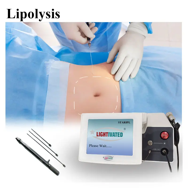 Cirugía Liposucción Pérdida de grasa 1470nm Cuerpo adelgazamiento fibra Diodo láser 980nm Lipólisis Estiramiento facial máquina láser