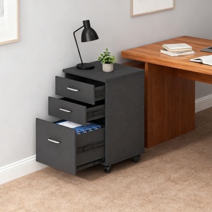 3 ngăn kéo cán theo dõi Tủ hồ sơ cho văn phòng gia đình cán máy in đứng gỗ dưới bàn tủ điện thoại di động Tủ hồ sơ màu đen - Product Image 4