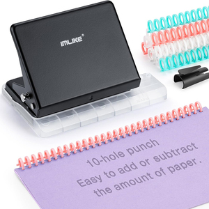Gevşek yaprak notedbook on delik yumruk masaüstü kullanın delgeç 10 sac kapasitesi 10 delik yumruk - Product Image 1