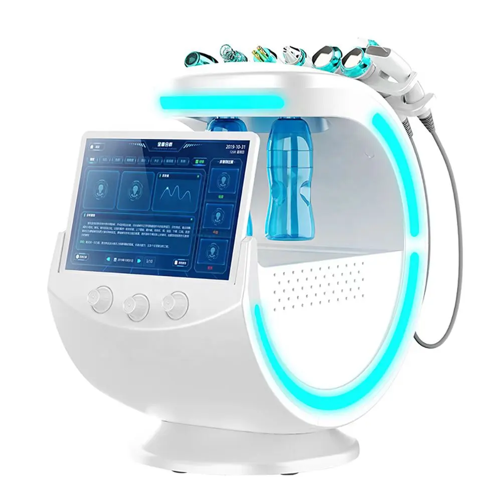 Hydra Master-máquina de dermoabrasión Facial 7 en 1, máquina de belleza galvánico, microchorro, azul hielo inteligente