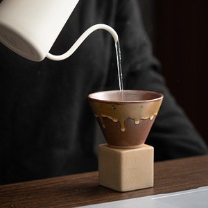 日本のレトロな石器ファンネル型カップラテコーヒーマグクリエイティブレトロセラミックティーカップセットクラシックスタイルウォーターカップ - Product Image 2