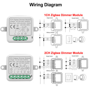 大量のzigbeeホームデタッチリレーモジュール10a1ギャング2ギャングアレクサGoogleアシスタントtuya wifi調光器スイッチモジュール - Product Image 6