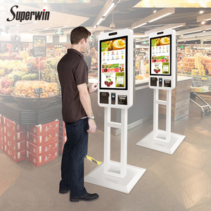 LCD-Monitor Maschine Dual-Screen-Android-Media-Player Digital Signage Software Affiliate-Programm Werbe ausrüstung Kiosk