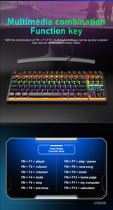Teclado mecánico español Wolf K2, 88 teclas, teclado luminoso para ordenador, ajuste externo