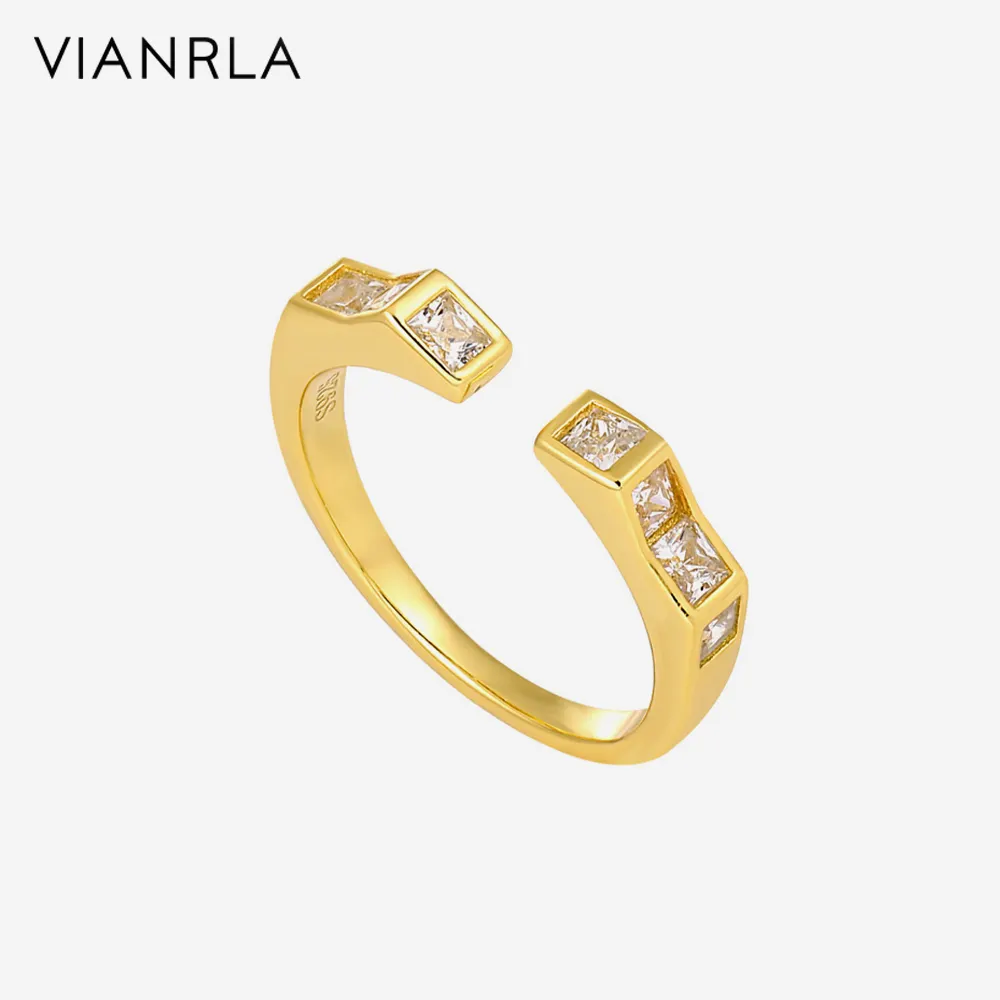 Anello in oro 18K di VIANRLA 925 gioielli in argento Sterling anello di pietra bianca supporto Drop Shipping gioielli giornalieri