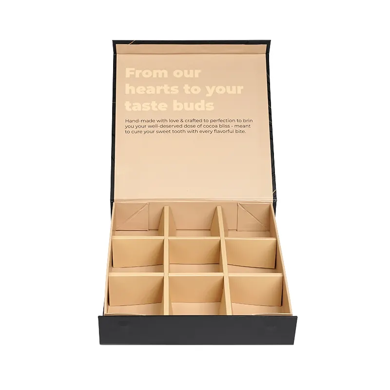 Boîte-cadeau d'emballage de chocolat de luxe boîtes magnétiques pliantes en carton de marque personnalisée pour chocolats faits à la main
