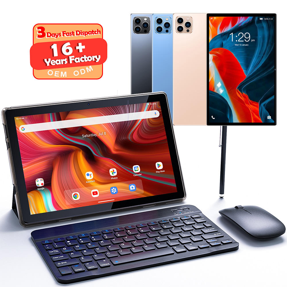 แท็บเล็ตพีซีสีดำพร้อมปากกาเมาส์แป้นพิมพ์