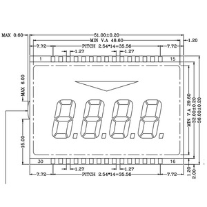Display LCD a 7 segmenti 4 cifre Display Lcd STN per distributore di carburante - Product Image 6