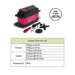 150KG 12V DS51150 dijital Servo, tam Metal dişli su geçirmez IP66 RC Servo 25T Servo kol ile 1/5 RC araba Robot tekne için - Product Image 4