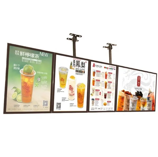 A1 A2 A3 A4 Open Ultra Thin Light Box Photo Frame Poster Aluminum Snap Frame restaurant menu board temper glass led light box