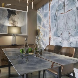 Yushi sang trọng Brazil Roma màu xanh quartzit đánh bóng đá trang trí nội thất ấn tượng quartzit tấm gạch - Product Image 4