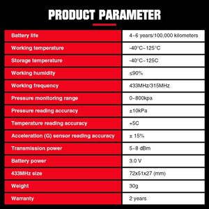 USA EU Warehouse LAUNCH LTR-V FR Sensor 433 315MHZ TPMS Sensor Reifen reparatur werkzeug Reifendruck überwachung Tester Programmierung - Product Image 6