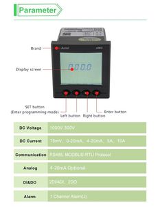 ACREL AMC72-DV einphasiges digitales analoges DC-Voltmeter-Messgerät mit RS485 zur Gleichstrom überwachung und-steuerung