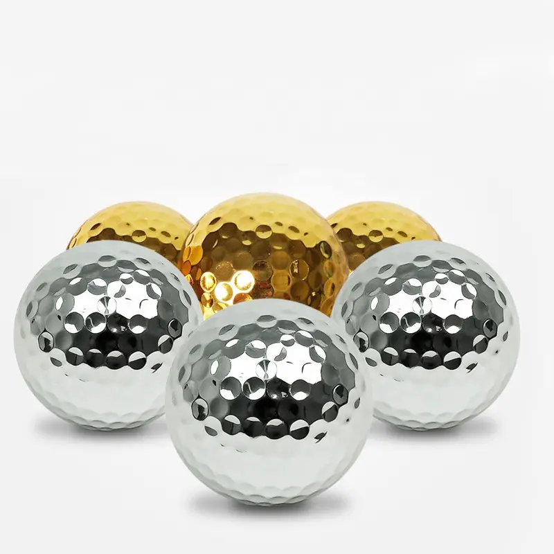 High quality Colored Golf Ball Gold Silver Plated Color Golf Ball For Promotional Gift Golf Ball