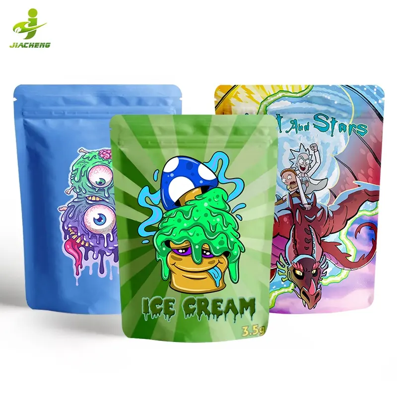 Sellado térmico personalizado 3,5 28G 1oz 1lb Candy Doypack a prueba de olores bolsa de pie embalaje de plástico Mylar ZipLock bolsas