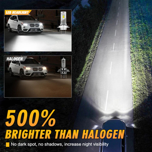 H4ไฟหน้า LED แบบ V04 12000lm H7การติดตั้งแบบปลั๊กแอนด์เพลย์ไดรเวอร์เชิงเส้นไฟ LED ประสิทธิภาพสูง - Product Image 6
