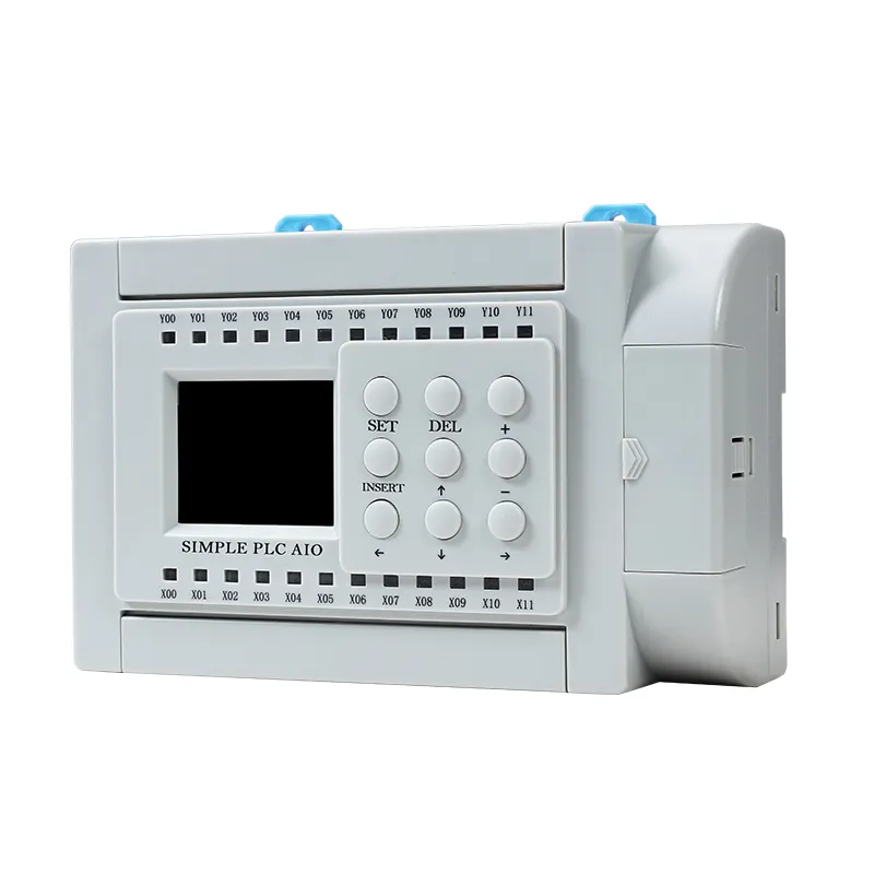 Huaqingjun 12 Inputs 12 Outputs Transistor Output PLC with RS485 DC24V Easy to Program PLC for Touch Screen Communication