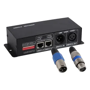 4-Kanal-Fernbedienungsbeleuchtung RGBW DMX512 Decoder Controller Handbuch HF-Anschluss 12-24V Light Strip Module