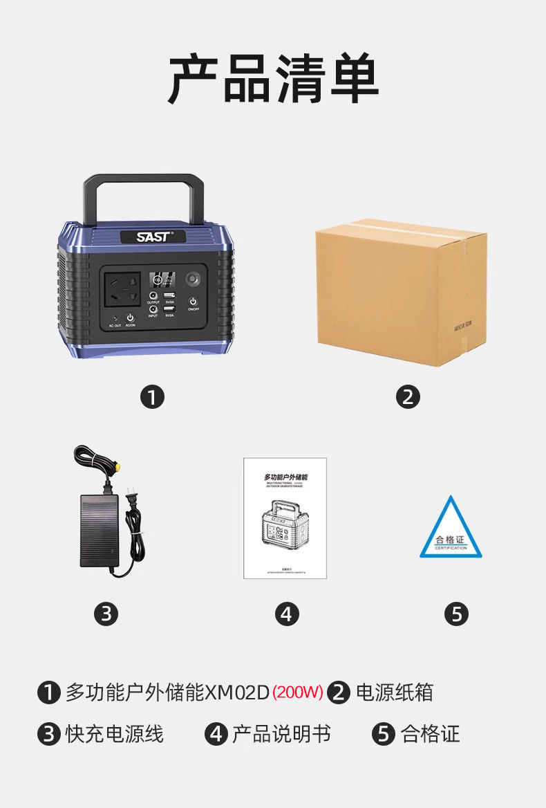 23 heures - Chargeur hôte 200W - Carton - Manuel d'utilisation - Certificat - XM02D