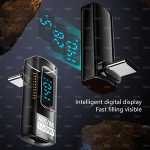 Adaptador pequeño USB C macho a hembra con velocidad de 40Gbps Carga rápida de 140W y pantalla de visualización digital de salida de Video 8K - Product Image 3