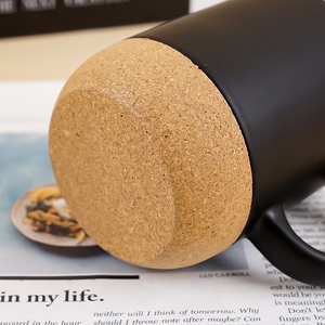 Wholesale 350ml Matte Ceramic Coffee <strong>Cup</strong> with Creative Cork Bottom <strong>Solid</strong> <strong>Color</strong> for Home Use - Product Image 2