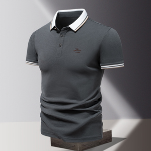 <strong>Men's</strong> Knitted Golf for Polo Shirt with Button Design Solid Pattern Key Words Based on Product Title <strong>Attributes</strong> - Product Image 3