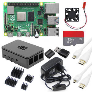 Ahududu Pi 4B 8GB temel kiti ile kılıf priz SD kart ahududu Pi 4 4GB 2GB 1GB RAM tek kurulu Linux SBC bilgisayar