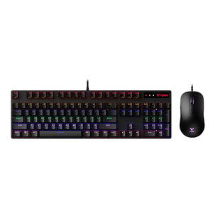 RAPOO V150S <strong>Keyboard</strong> Mouse Set 104KEY Full <strong>Size</strong> <strong>Layout</strong> Customized Black Switch PAW3327 RGB 1K Polling Rate Gaming Mouse <strong>Keyboard</strong> - Product Image 1