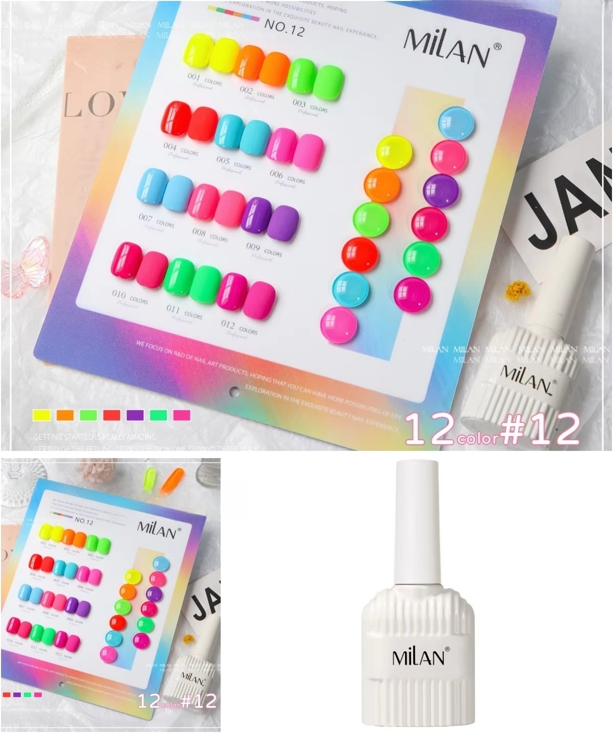 12 colores fluorescentes