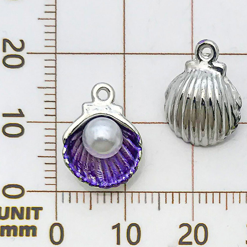 One purple oil-dripping pearl shell - 1.2g - 12*15mm - 15385