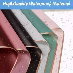 กระดาษห่อดอกไม้ขอบสีทองช่อดอกไม้แบบเกาหลีกันน้ำได้ - Product Image 2