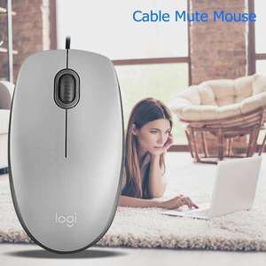 オリジナル100% LogitechM111ワイヤードミュートマウス1000DPI3ボトムスゲーミングマウスカーソルコントロールプラグアンドプレイマルチシステム - Product Image 6