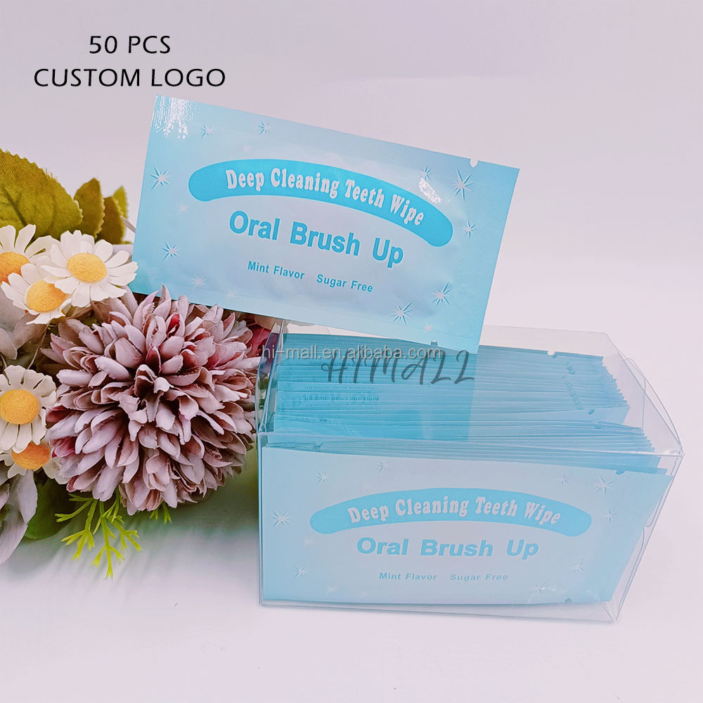 teeth wipe 50 pcs + PVC Box