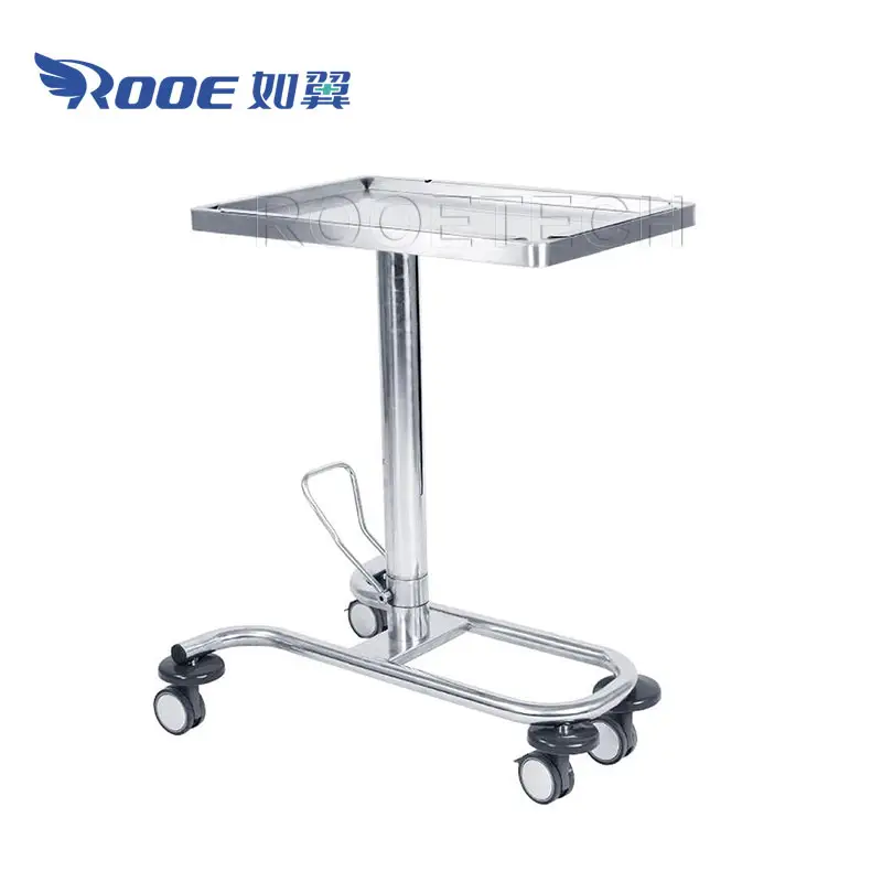 Height Adjustable Medical Surgical Instruments Stainless Steel Hospital Trolley
