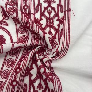 特殊花朵图案红色绣花线更受欢迎连衣裙刺绣面料 - Product Image 5