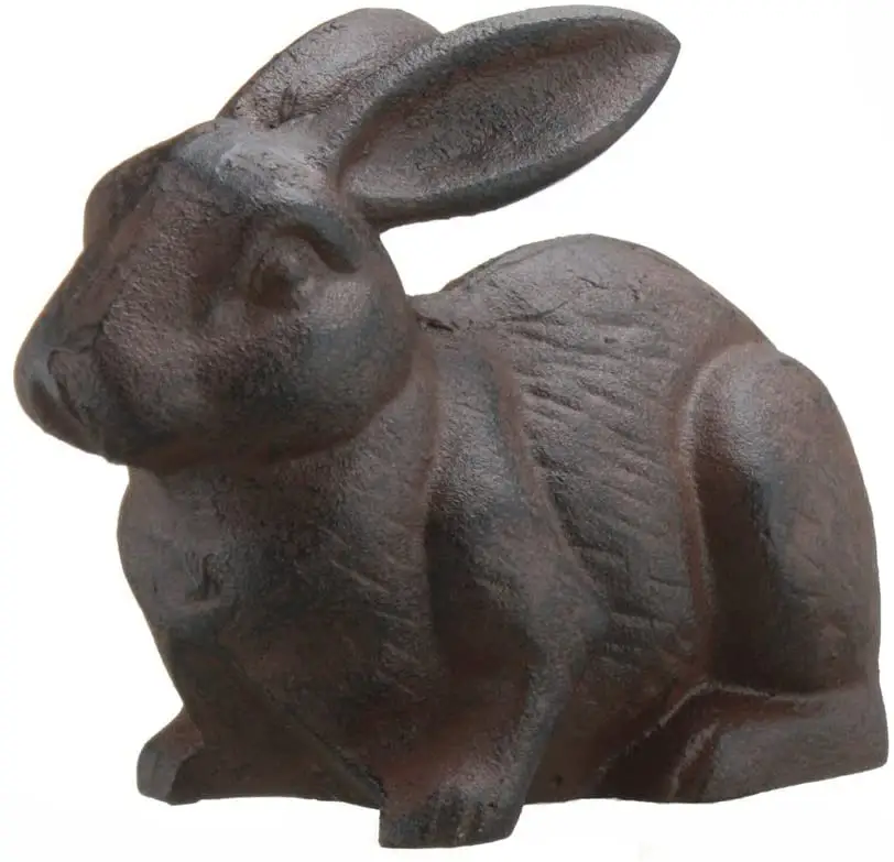 Conejo de hierro fundido para decoración de jardín, venta directa de fábrica