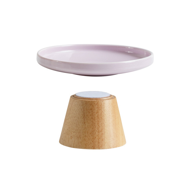 Violet rond assiette profonde pieds hauts