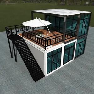 Nhà ở container cao cấp, thân thiện với môi trường, thiết kế tùy chỉnh, hai tầng, nhà ở cao cấp lắp ghép, nhà ở container vận chuyển, khách sạn, quán cà phê - Product Image 1