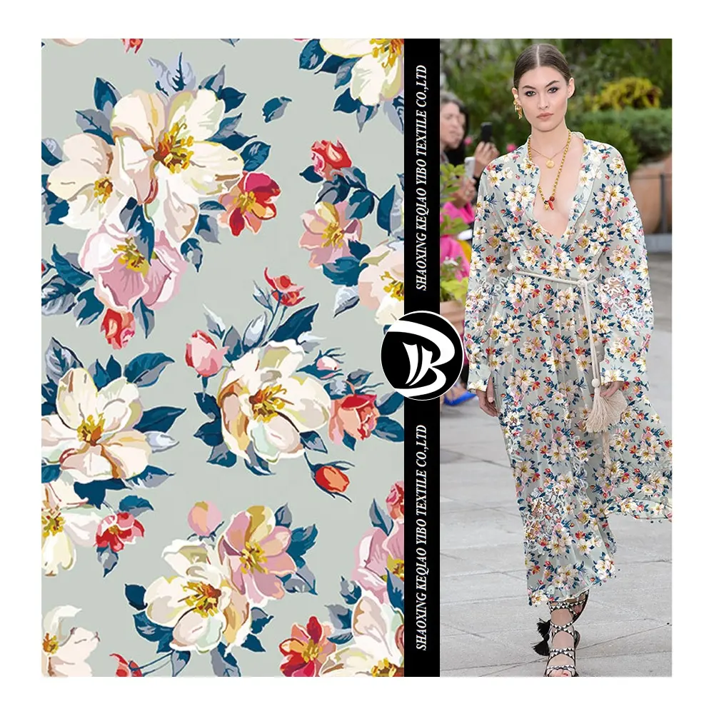 2023 Neuankömmlinge Polyester japanischen Chiffon Dacron Stoff Flora Digitaldruck