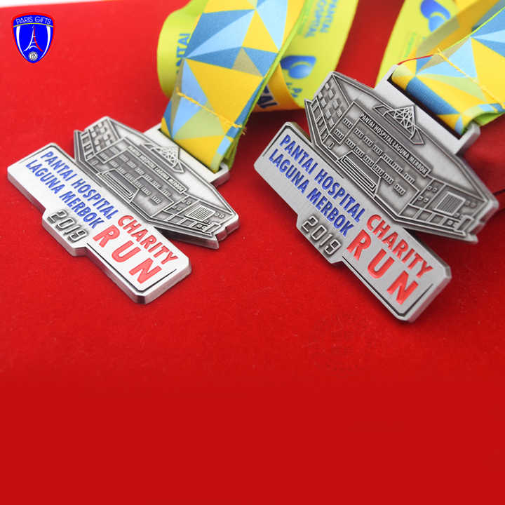 Maleisië Ziekenhuis Charity Run Vrijmetselaars Medaille Antiek Zilver Metalen Medailles Run Race Award Medaille Fabrikant