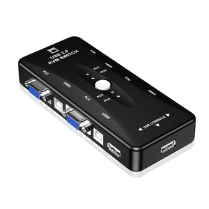 4-Port <strong>KVM</strong> <strong>Switch</strong> Box with USB VGA Cables Plug and Play Computer Monitoring Keyboard Mouse Connections in Stock!