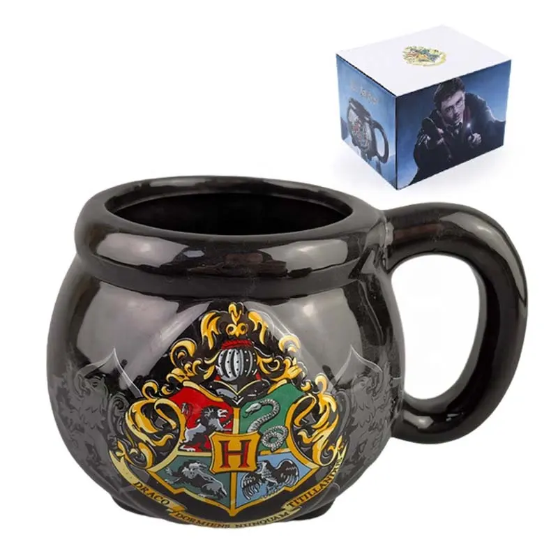 Hete Verkoop Heks Koffiemok Nieuwigheid Harry 3d Keramische Mokken Relatiegeschenken Op Maat Hogwarts College Crest Ketel Mok
