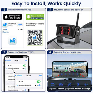 AHD 1080P WiFi APP inalámbrico BSD cámara de respaldo inverso coche DVR grabadora para camión/RV/Camper/remolque trabajo con iPhone o Android - Product Image 4