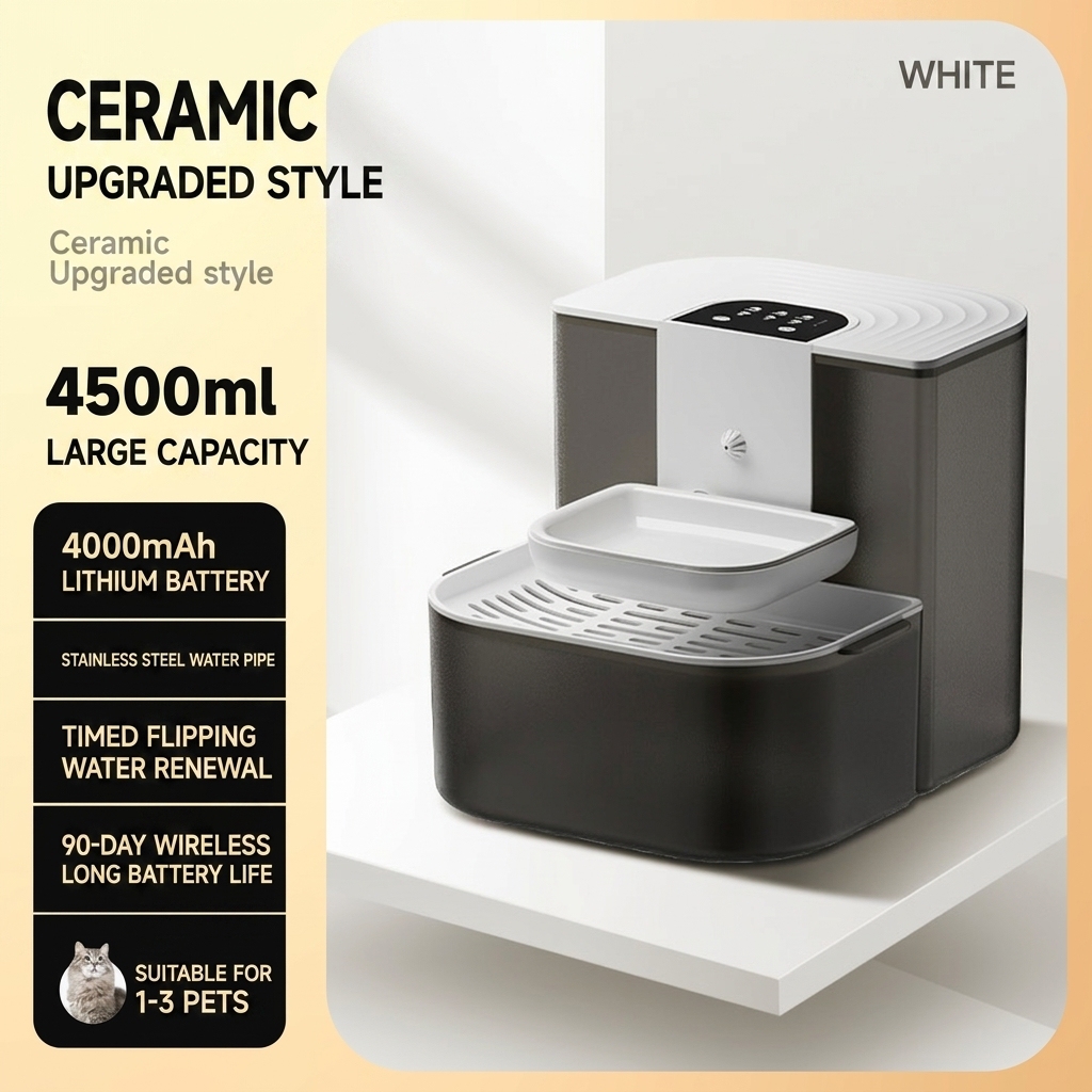 White ceramic bowl-standard model-4000mah lithium battery