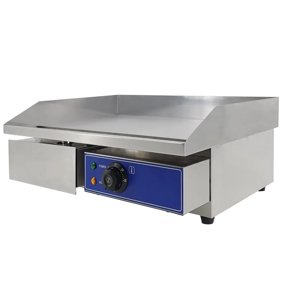 Fast Food Kitchen Equipment Commercial Restaurant Electric Griddle With Flat Plate