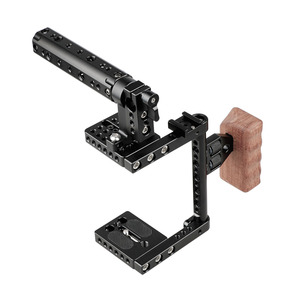 FEICHAO מצלמה Rig כלוב עם למעלה ידית חצובה הר צלחת שמאל יד עץ גריפ Canon 60D ניקון Sony Panasonnic GH5 <span class=keywords><strong>GH4</strong></span>