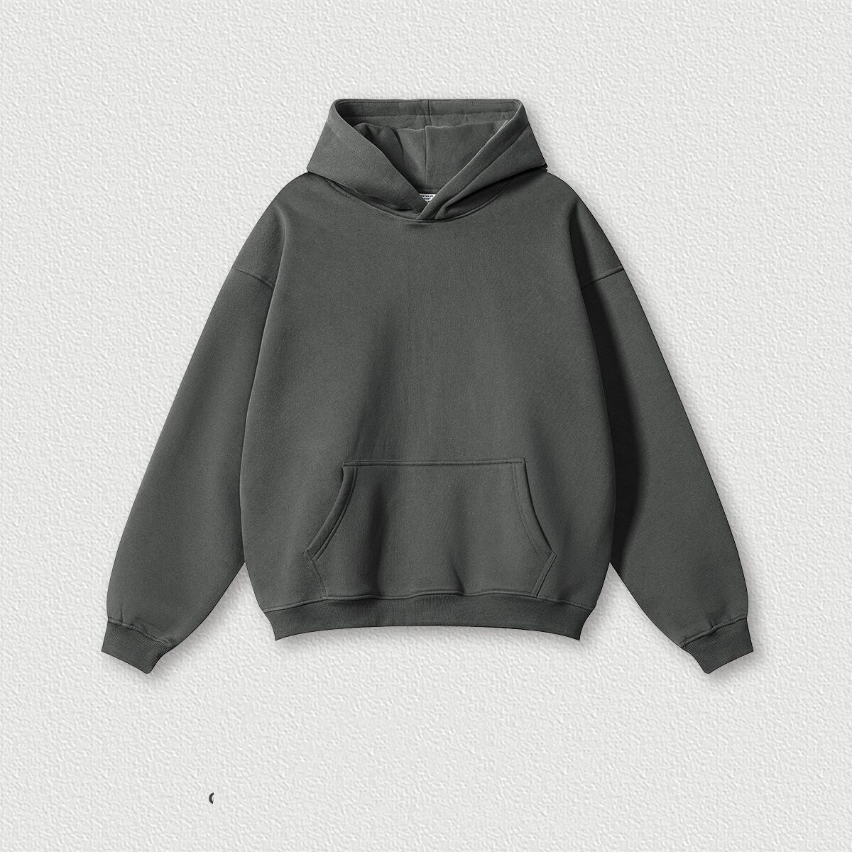 เสื้อมีฮู้ดสีเทาเข้ม