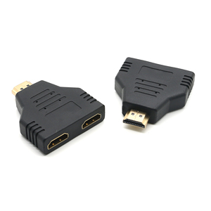 Female Adapter One Divided Into Two <strong>Computer</strong>-<strong>Tv</strong> Connection Hd Conversion Plug Gold - Product Image 3