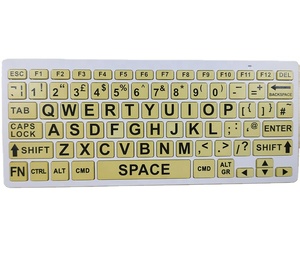 Teclado de ordenador personalizado con letras grandes, teclado Delgado inalámbrico con Bluetooth, diseño en varios idiomas para personas mayores - Product Image 1
