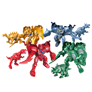 クールな恐竜Diy組み立て変形ロボットミニフィギュア恐竜ロボット変形おもちゃロボットブロックセット子供男の子用 - Product Image 1